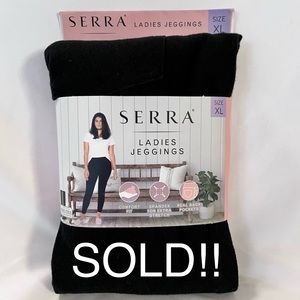 Serra Ladies Jeggings Size  XL Black Denim, NWT
